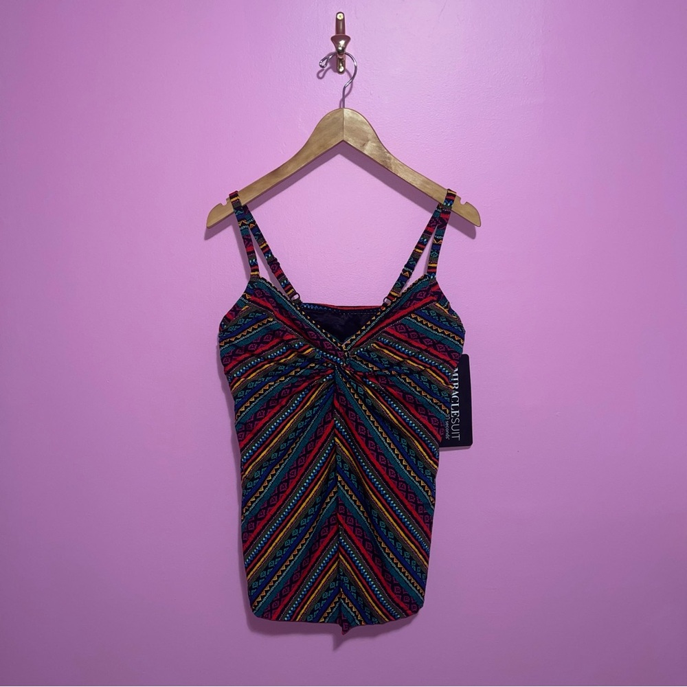 Miraclesuit‎ Raya De Sol Tankini Top Women’s 14 NWT Underwire Control NWT - Picture 2 of 13